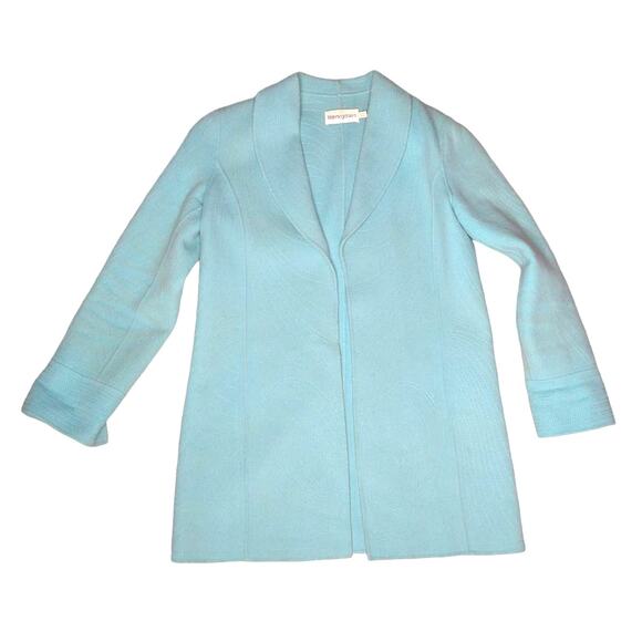 Vintage Blue Quilted Wool Jacket size 10 - Picture 8 of 10